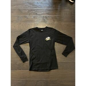 Buc-ee's Queen of Hearts Playing Card Long Sleeve Men's T-Shirt Size S Black